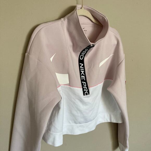 Nike Pro Get Fit Icon Clash Womens Fleece Sweatshirt Half-Zip Dri Fit Size M - Picture 12 of 16
